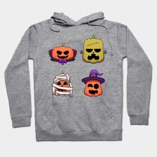 Pumpkins Dressed As Famous Halloween Characters Hoodie